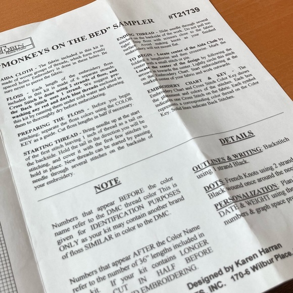 “Monkeys on the Bed” Tobin Baby Cross Stitch - Picture 7 of 7